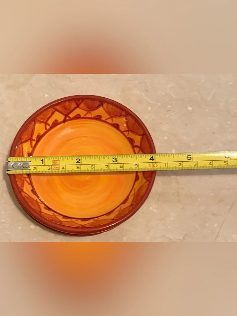 2 Karistan individual dip dish, hand-painted earthenware 4”